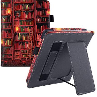 Imagem de CCOO Capa de suporte adequada para Kindle Paperwhite de 6,8 polegadas 11ª geração 2021 - Capa protetora com alça de mão e compartimento para cartão, caneta para tela sensível ao toque