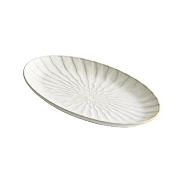 Imagem de Prato de macarrão, pratos de jantar retangulares de cerâmica cozida no vapor, prato de jantar de porcelana grande para uso doméstico, pratos ovais de peixe cozidos no vapor, prato de jantar seguro para micro-ondas (tamanho: B)