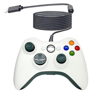 Imagem de OSTENT Controlador usb com fio gamepad joystick para microsoft xbox 360 console windows pc computador portátil vídeo game cor Branco