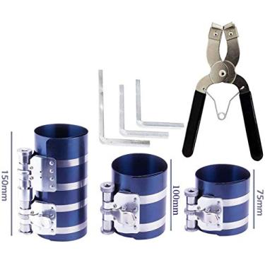 Imagem de Ferramenta de compressão de anel de pistão, conjunto de serviço, anel de pistão de motor de carro e alicates de anel de pistão com parafusos de segurança ajustáveis