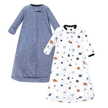Imagem de Hudson Baby Bolsa de dormir unissex de algodão de manga longa vestível para bebês, saco, cobertor, espaço, 18-24 meses