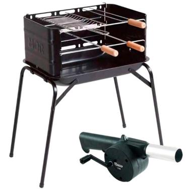 Imagem de Churrasqueira para Carvão Montana com Grelha e 3 Espetos MOR + Soprador