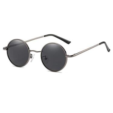 Imagem de Óculos de sol femininos polarizados redondos fashion lentes espelhadas óculos de sol unissex proteção UV clássico vintage óculos de sol, D, One Size