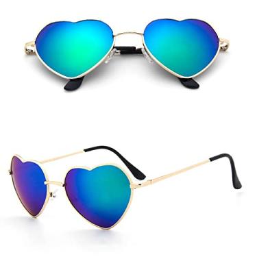 Imagem de Óculos de sol de coração rosa metal feminino designer de moda óculos femininos de metal em forma de coração oceano óculos de sol, 8, china