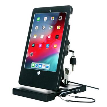 Imagem de Suporte de segurança dobrável – Suporte de segurança de mesa dobrável CTA, gabinete de travamento e cabo de aço para iPad Gen. 5, 6, iPad Pro 9,7” e iPad Air (PAD-FTS9)