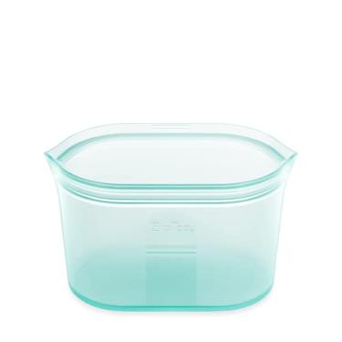Imagem de Zip Top Sacos reutilizáveis para armazenamento de alimentos | Prato grande [azul-petróleo] | Recipiente de silicone para preparação de refeições | Seguro para micro-ondas, lava-louças e freezer |