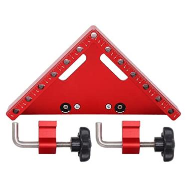 Imagem de Quadrados de posicionamento de 90 graus grampos de ângulo reto, liga de alumínio carpintiro grampo de canto ferramenta quadrada de aperto de canto para marcenaria, molduras, caixas, armários, gavetas