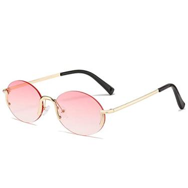 Imagem de Óculos de sol de armação pequena feminina armação oval, ditador de tendências da moda, hip-hop, óculos de sol steampunk punk, 6, tamanho único