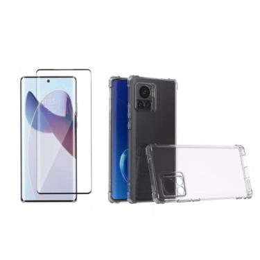 Imagem de Kit Capa Anti Impacto e Película Cerâmica Para Moto Edge 30 Ultra