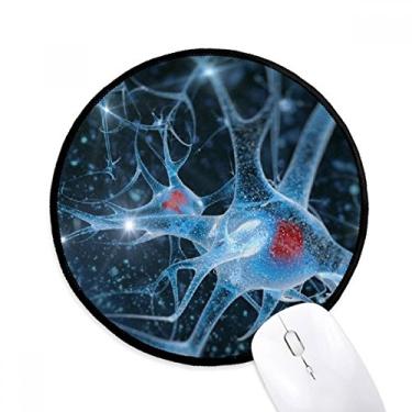 Imagem de DIYthinker Célula cerebral imagem detalhes padrão mouse pad desktop escritório tapete redondo para computador