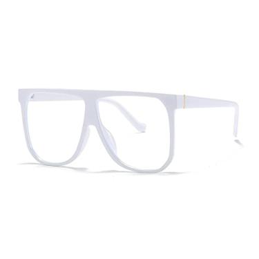 Imagem de Óculos de sol quadrados grandes de uma peça para mulheres moda uv400 óculos de sol masculinos lentes transparentes, 11, tamanho único