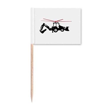 Imagem de Helicóptero, empilhadeira, escavadeira, palito, bandeiras, marcador, decoração de festa