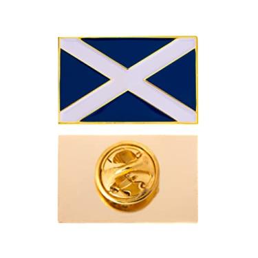 Imagem de Desert Cactus Bandeira do país da Escócia lapela esmaltada feita de metal chapéu de lembrança masculino feminino patriótico (broche retangular), Metal