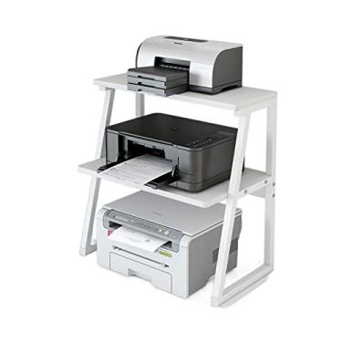 Imagem de KIZQYN Suporte de impressora moderno minimalista pequena suporte de impressora desktop prateleira dupla de três camadas rack de armazenamento doméstico multi-cena impressora de mesa (cor: 1)