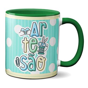 Imagem de Caneca Artesanato Artesão Profissão Presente Fofo Criativo (Verde)
