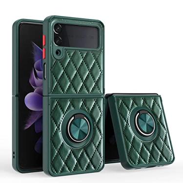 Imagem de Capa de suporte de anel magnético de luxo para Samsung Galaxy Z Flip 3 4 5G Fundas PU couro macio capa traseira para Samsung Flip 3 4 Z Flip3, molv, para Samsung Fold 3
