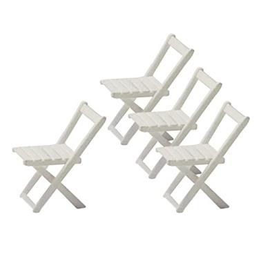 Imagem de predolo 4 Pieces 1:64 Painted Resin Chairs Building Table Decor