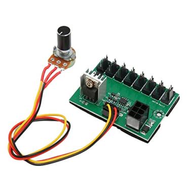 Imagem de Bewinner PWM Hub de ventilação, adaptador divisor de cabo de alimentação de CPU para PC com 4 pinos/3 pinos, adaptador divisor de cabo de alimentação DC 12 V 8 vias para PC com cabo de 300 mm para ventilador de PC de 2/3/4 pinos
