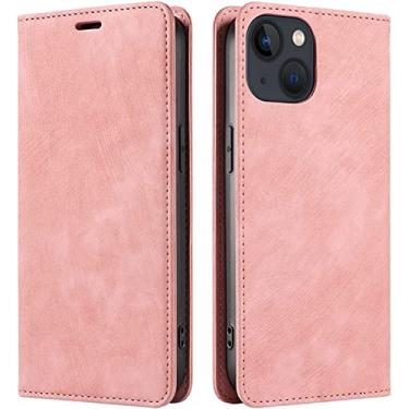 Imagem de MAALYA Capa flip para iPhone 14/14 Plus/14 Pro/14 Pro Max, capa carteira de couro premium com suporte de cartão fecho magnético TPU à prova de choque capa de livro fólio (cor: rosa, tamanho: 14Plus)