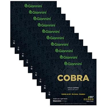 Imagem de Kit 10 Jogos Cordas Viola Caipira Cobra Niquel Giannini Leve