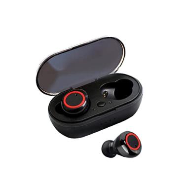 Imagem de Henniu Fone De Ouvido Y50 True Wireless Bt5.0 Music Earbuds In-Ear Touch Control Sport Headset Com Microfone Estojo De Carregamento De 450Mah, Preto E Vermelho
