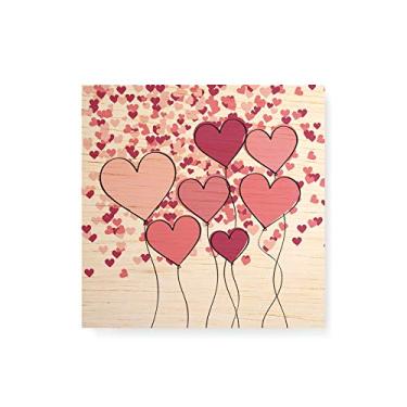 Imagem de Arte Maníacos Quadro decorativo com moldura caixa branca em Madeira - Corações Subindo - 30x30cm