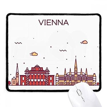 Imagem de Mousepad Vienna Austria com padrão de marco plano, borda costurada, tapete de borracha para jogos