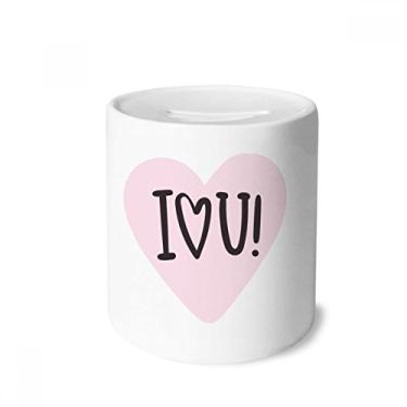 Imagem de DIYthinker Caixa para dinheiro com citação rosa I Love You caixa de cerâmica porta-moedas presente