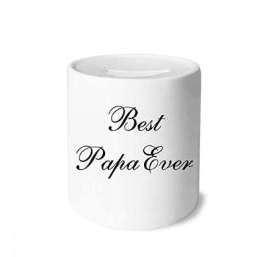 Imagem de DIYthinker Caixa de moedas de cerâmica com citação Best Papa Ever