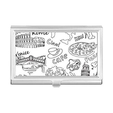 Imagem de Carteira de bolso com desenho de paisagem italiana famosa para viagem, porta-cartões