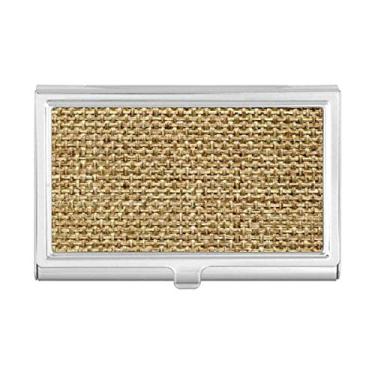 Imagem de Tawny Porta-cartões de visita com estampa de ilustração e malha de linho