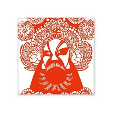Imagem de Adesivo brilhante de azulejo de cerâmica com padrão de cabeça de ópera de Pequim