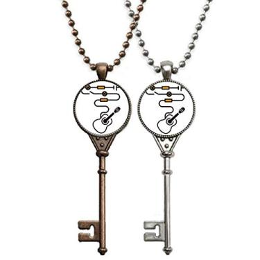 Imagem de OFFbb-USA Rota, lâmpada, instrumento, guitarra, chaveiro, colar, pingente, joias, decoração para casais