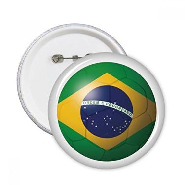 Imagem de Emblema com a bandeira nacional do Brasil, futebol americano, broches, decoração de roupas, 5 peças, presente