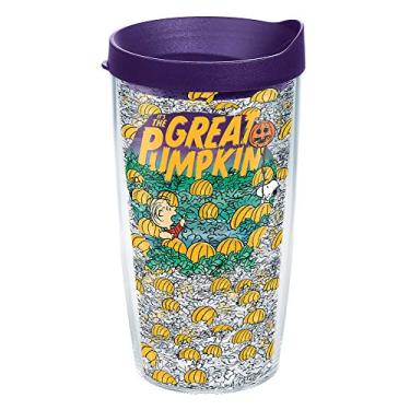 Imagem de Tervis Peanuts - Great Pumpkin Made in USA Copo de viagem isolado de parede dupla mantém as bebidas frias e quentes, 473 ml, clássico
