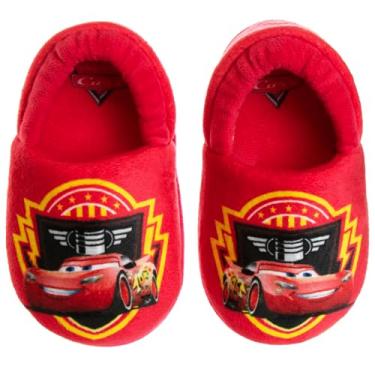 Imagem de Disney Boys' Pixar Cars Slippers - Plush Lightning McQueen Slippers, Size 5/6, Cars