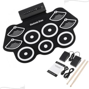 Imagem de Bateria Eletrônica Portátil Profissional Instrumento Musical 9 Pads Drum