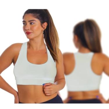 Imagem de Top Fitness para Malhar Treino Academia Nadador Suplex Sem Bojo Trygg (G, Branco)