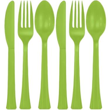 Imagem de Talheres de plástico Kiwi sortidos (pacote com 24) – artigos de festa elegantes, duráveis e descartáveis para todas as ocasiões