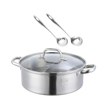 Imagem de Baoblaze Panela quente com divisor panela quente panelas duplas panelas japonesas com colheres para festa em casa cozinha, 30cm