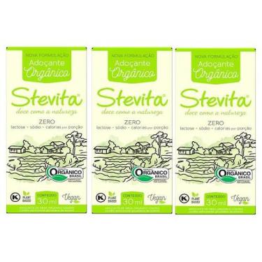 Imagem de Adoçante Líquido Stevita Organico  Stevia 30ml 3 Unidades - Steviafarm