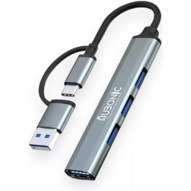 Imagem de HUBONIC Hub Usb 3.0 4 Portas Usb 3.0 Adaptador Usb 5 Gbps liga de alumínio Portátil Para Periféricos, Tablet, Computador, PC, Laptop, Notebook, Webcam, Teclado Impressora, Mouse (HUB-0005-G-CA)