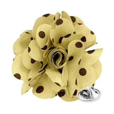 Imagem de VITTORIO VICO Broche de lapela de flor formal de bolinhas masculino: alfinetes de acessórios de terno de flor para terno ou smoking, 2.5" (6.36CM), Poliéster, não aplicável