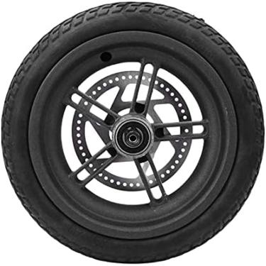 Imagem de Peças de scooter elétrica de pneu sólido, borracha do pneu traseiro, substituição interna e externa da roda do pneu traseiro com freio a disco para acessório de substituição de scooter léctr