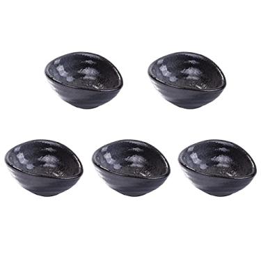 Imagem de LMRLCS Tigelas de molho japonesas elípticas de porcelana para molho de soja prato de sushi tigelas de molho asiático de cerâmica conjunto de 5 para vinagre, óleo, sal, molho de soja para salada,