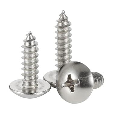 Imagem de #14 x 1-1/10.2 cm Parafusos de chapa metálica de cabeça de treliça, parafusos de madeira, aço inoxidável 304 18-8, autorroscante, 25 peças
