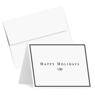 Imagem de Cartão comemorativo 2021 Happy Holidays â€“ Cartões dobrados em branco e envelopes, elegante para negócios â€“ e Ano Novo e Presentes | 25 por pacote | A2 - 10,7 x 14,7 cm