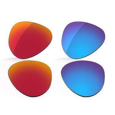 Imagem de LenzReborn Lente polarizada de substituição para óculos de sol RayBan Aviator RB3025 62 mm - vermelho fogo + azul gelo