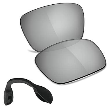 Imagem de TRUSHELL Lentes de reposição polarizadas | Protetor de nariz para óculos de sol Oakley Crossrange OO9361 Espelhado prateado - Polarizado