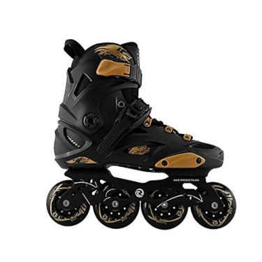 Imagem de Patins adultos masculinos e femininos estudantes universitários iniciantes patins em linha sapatos extravagantes patins patins patins (cor: preto, tamanho: 40)